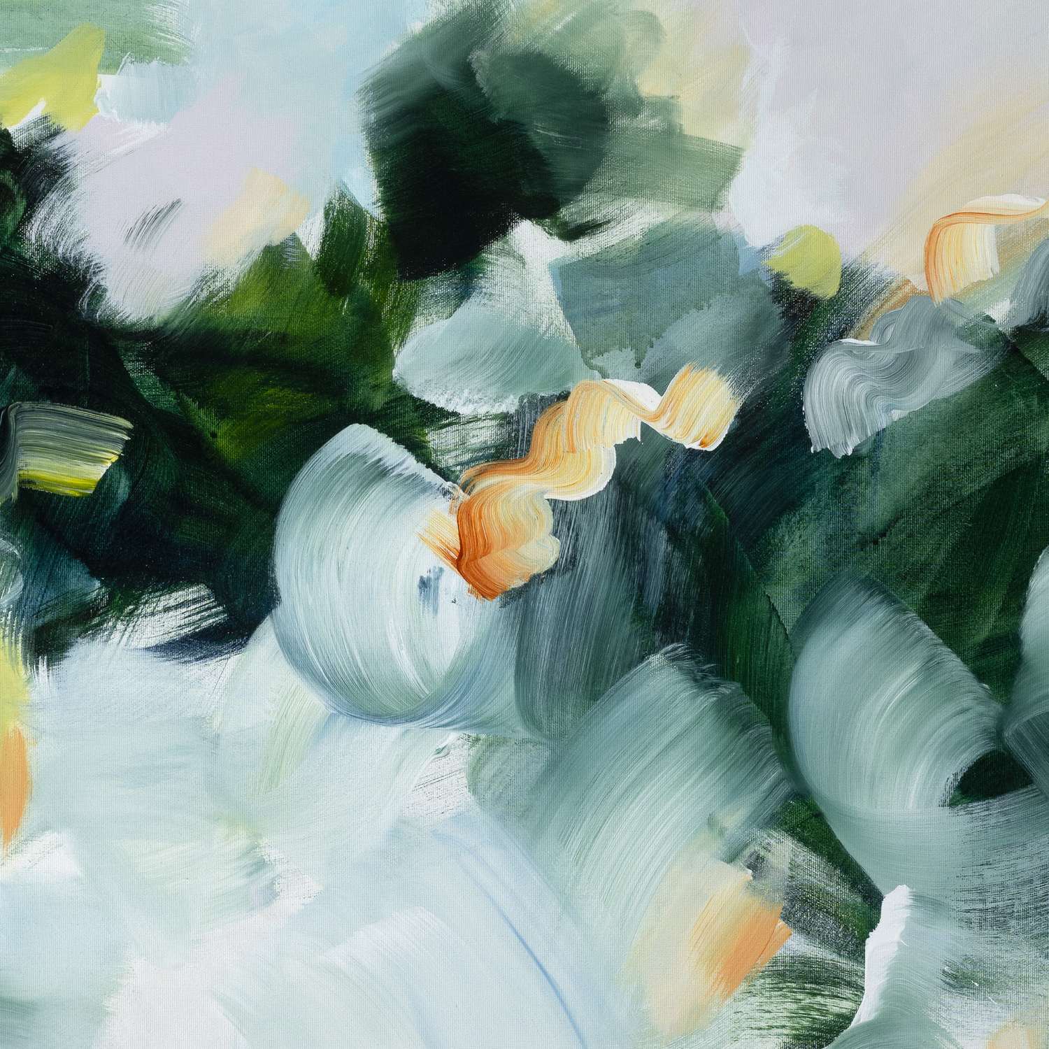 Heavenly Sounds 2 abstract framed canvas print, close-up of the brushwork.