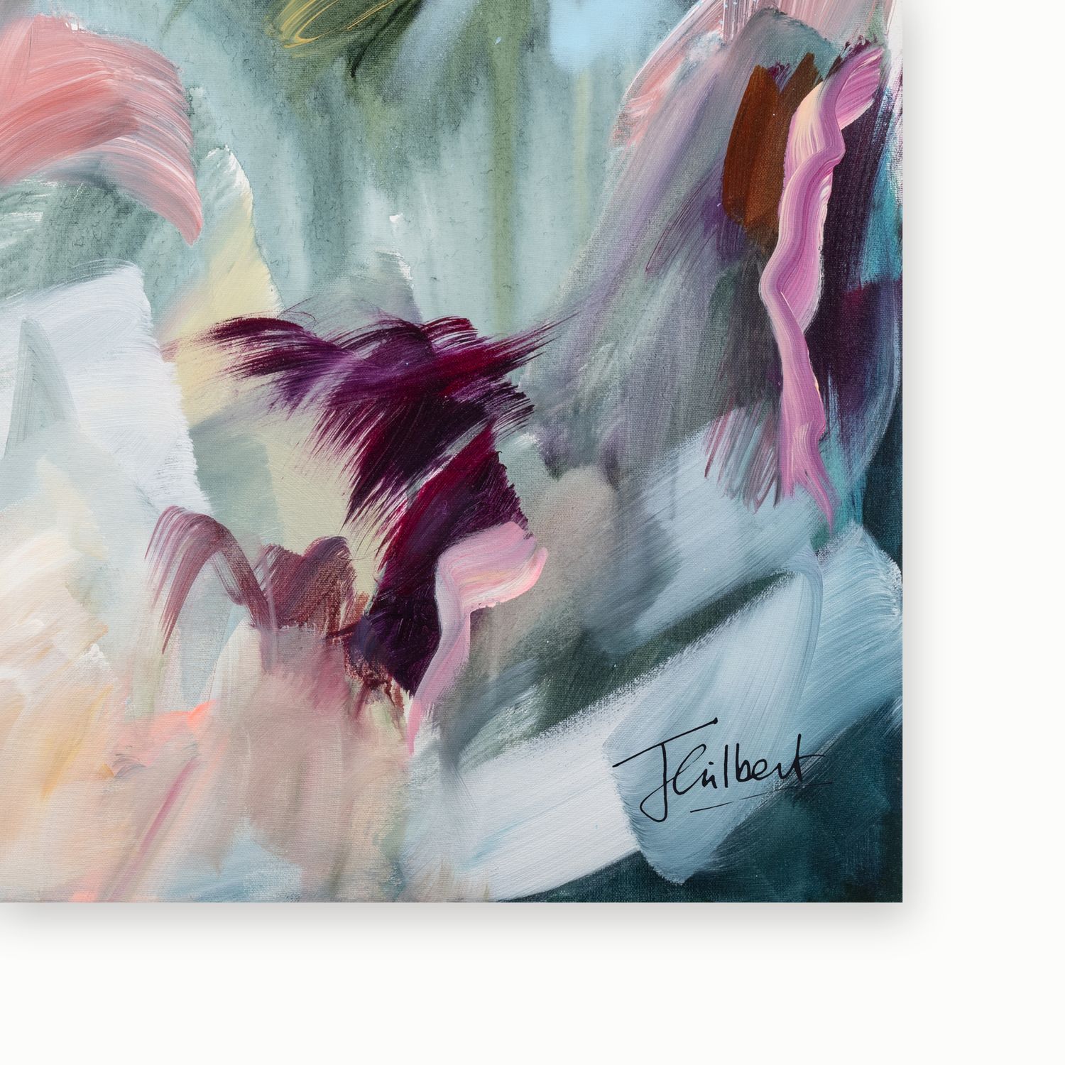 Artist signature on Landscape of the Mind 2 framed canvas print by Joanna Gilbert.