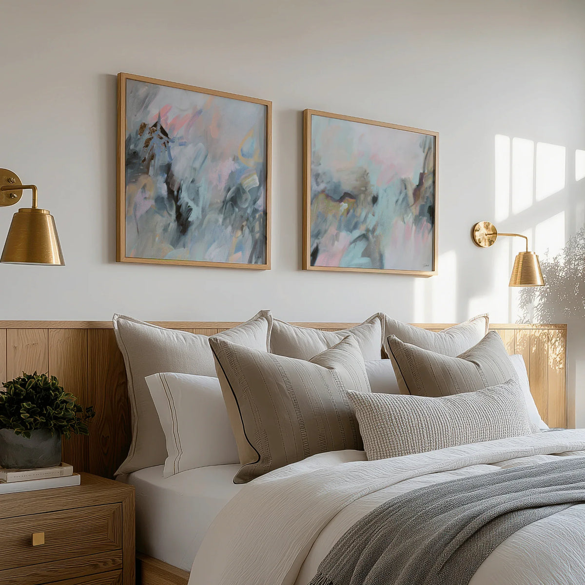 Path of Light | Framed Diptych Canvas Print