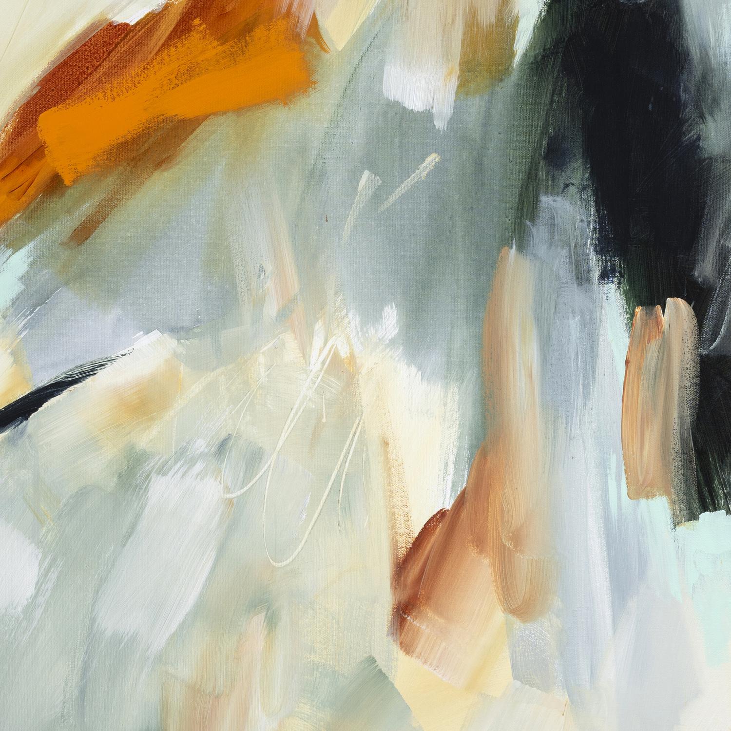 Whispering Heights abstract framed canvas print, detail of colour and texture.