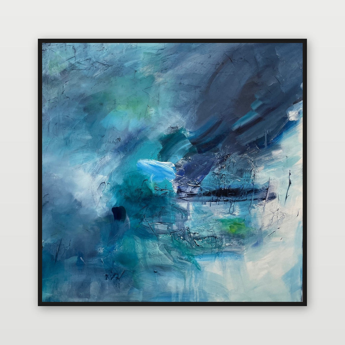After the Storm by Joanna Gilbert, shown in a black float frame