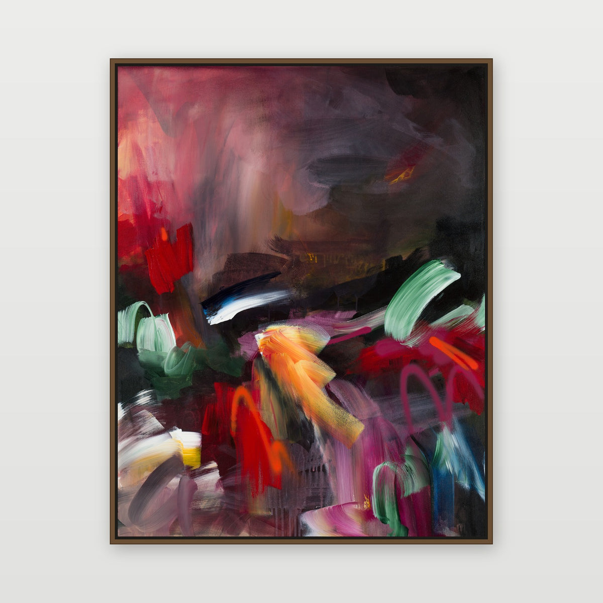 Aphrodite 2 by Joanna Gilbert, shown in a dark oak float frame
