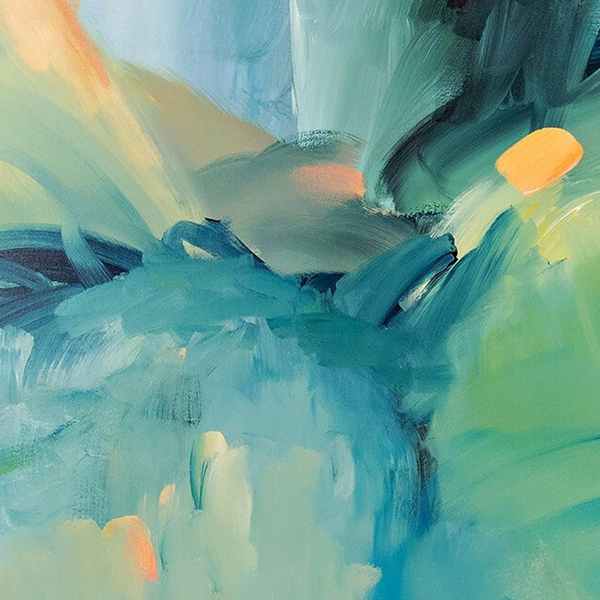 Be Still, original abstract painting by Joanna Gilbert, close detail of the mark making