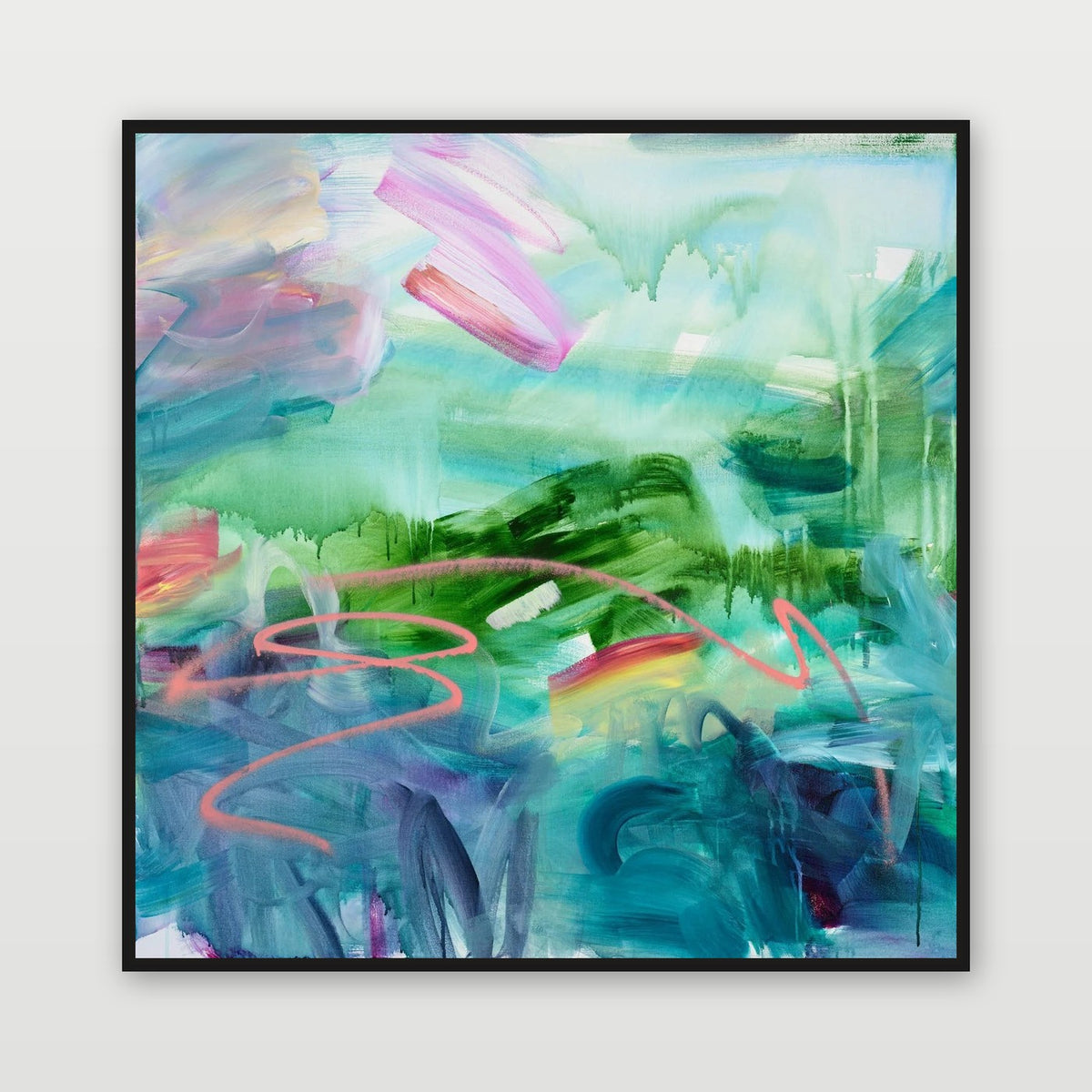 Becoming 2 by Joanna Gilbert, shown in a black float frame