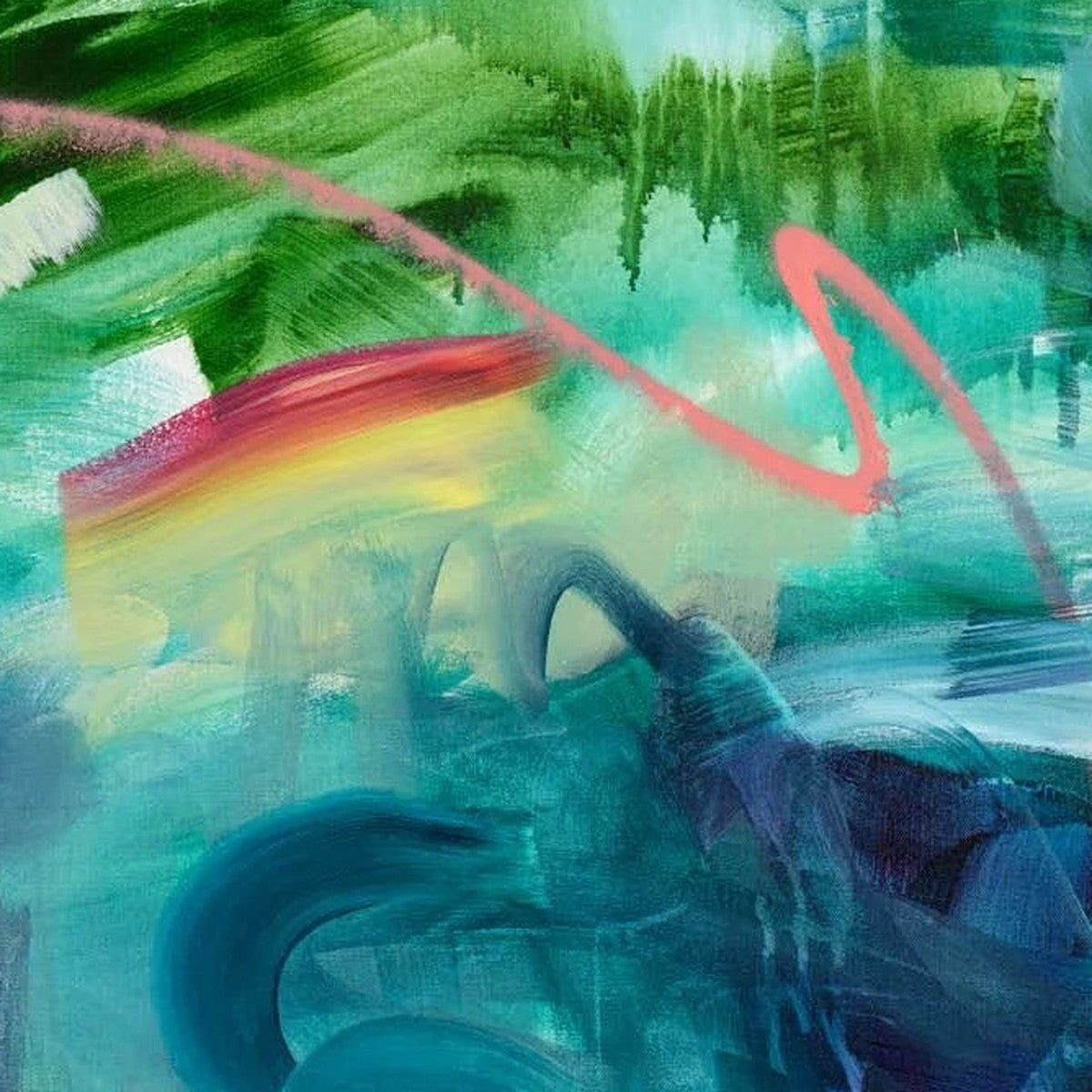 Becoming 2, original abstract painting by Joanna Gilbert, close detail of the brushwork