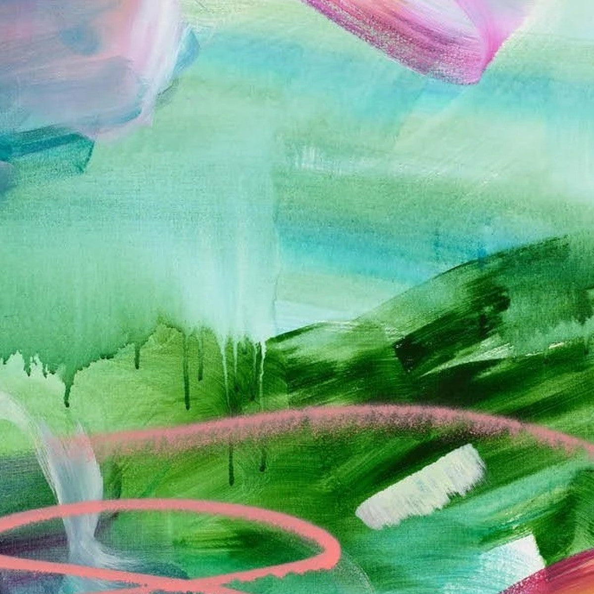 Becoming 2, original abstract painting by Joanna Gilbert, close detail of the colour and texture