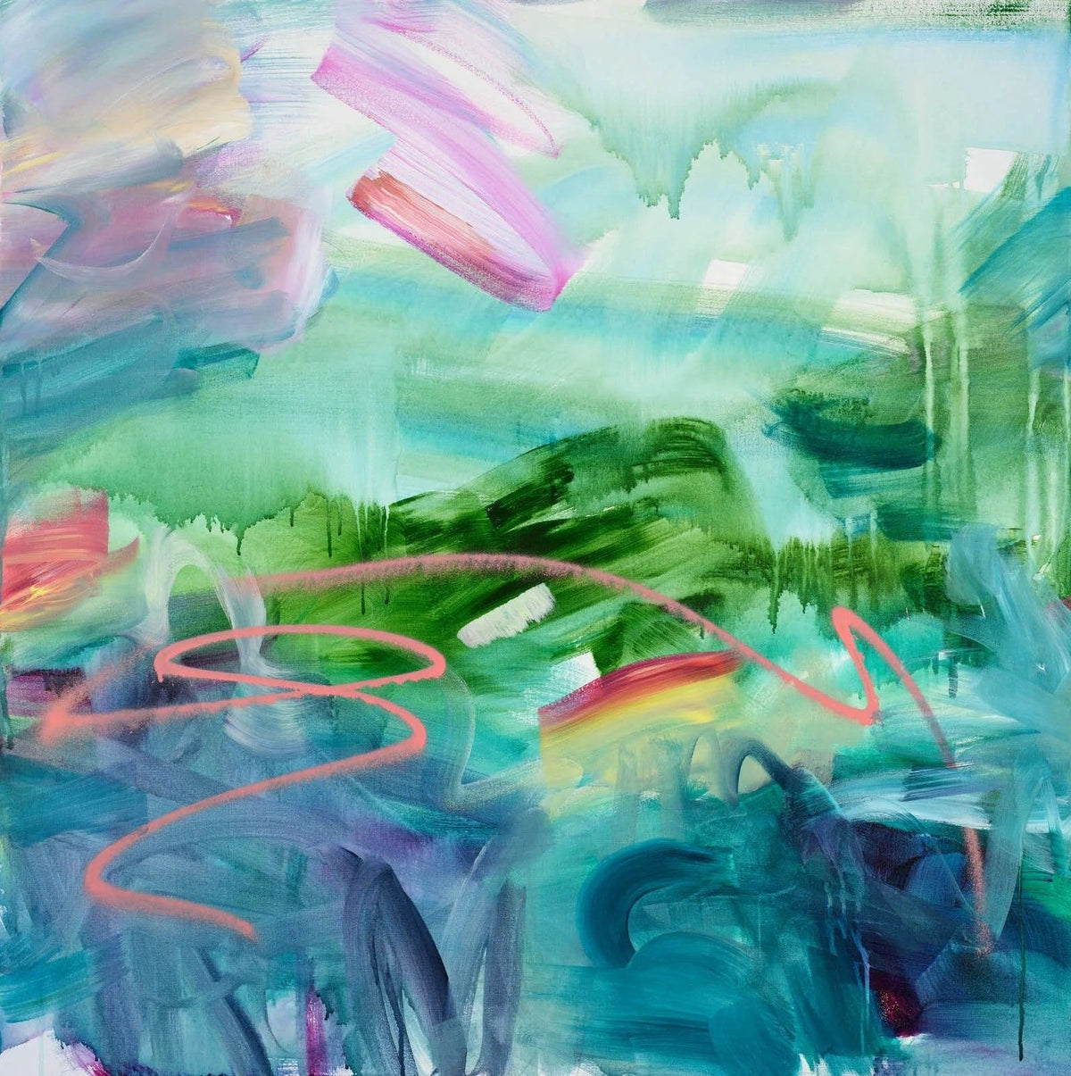 Becoming 2, original abstract painting by Joanna Gilbert, full view of the canvas