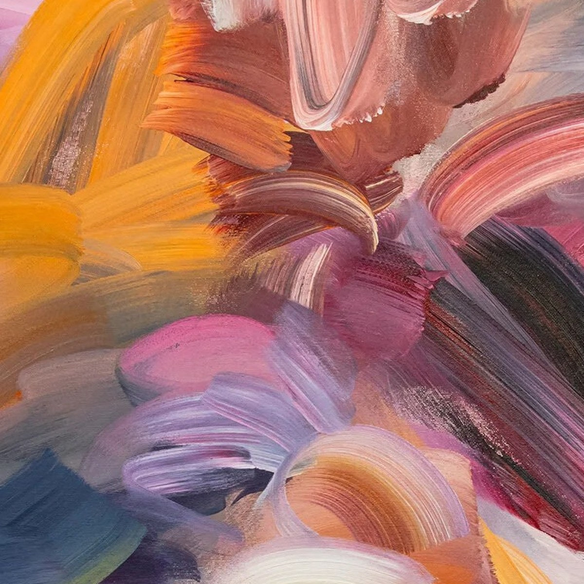 Being Human, original abstract painting by Joanna Gilbert, close detail of the brushwork