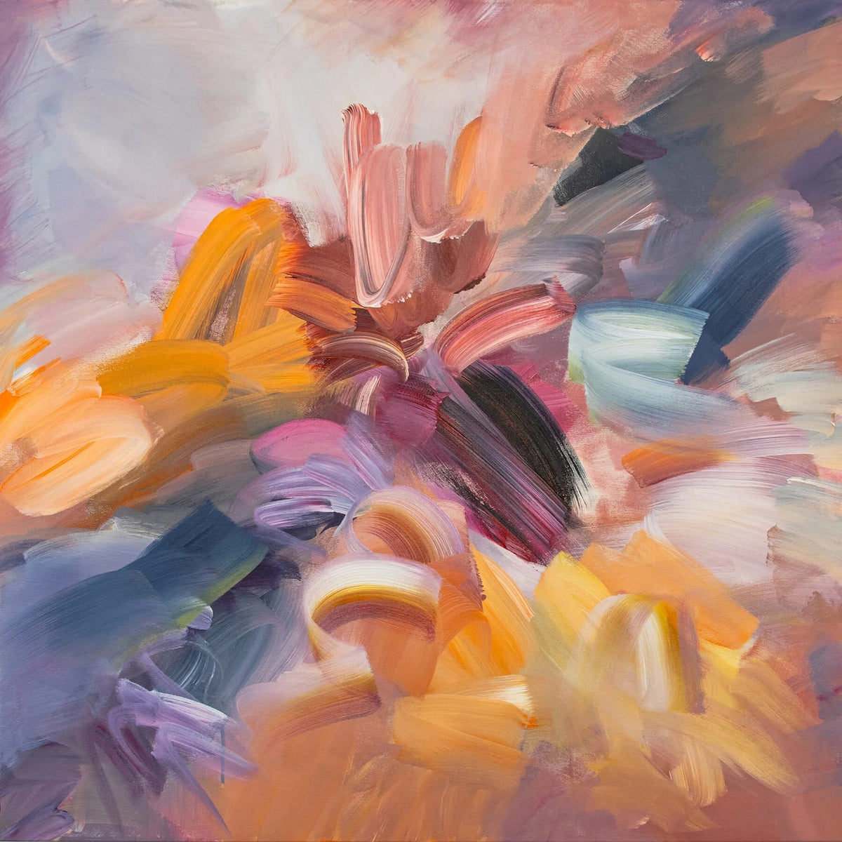 Being Human, original abstract painting by Joanna Gilbert, full view of the canvas