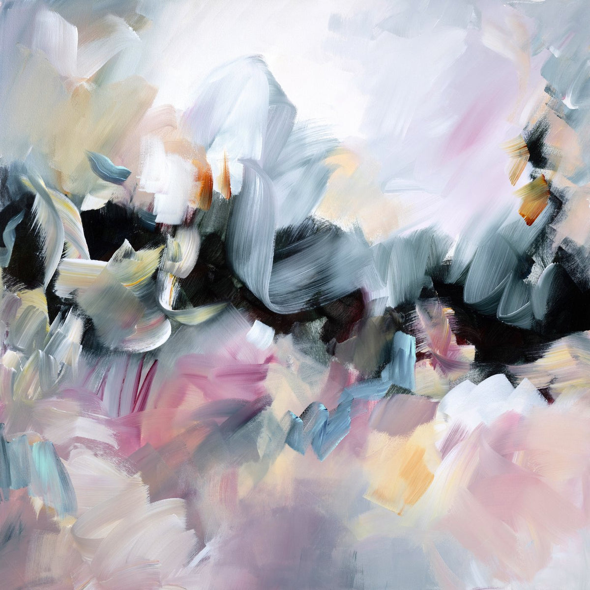 Celestial Rose 1, original abstract painting by Joanna Gilbert, full canvas