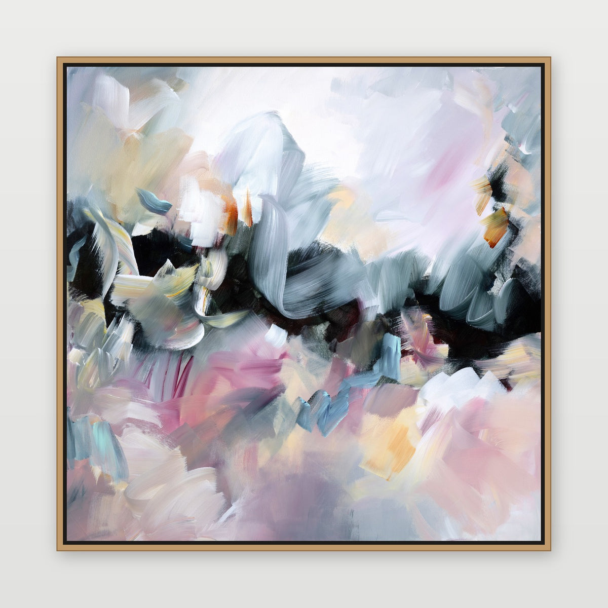 Celestial Rose 1 by Joanna Gilbert, shown in an oak float frame