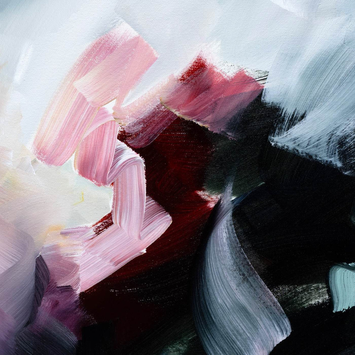 Celestial Rose 2, original abstract painting by Joanna Gilbert, brushwork detail