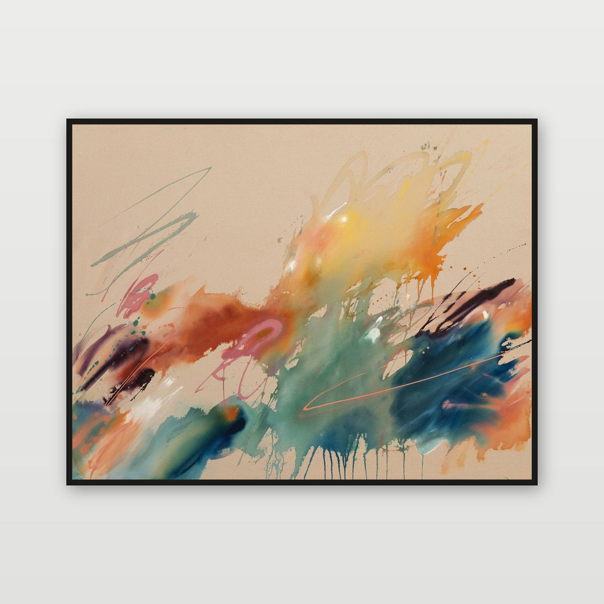 Celestial Sparks by Joanna Gilbert, shown in a black float frame
