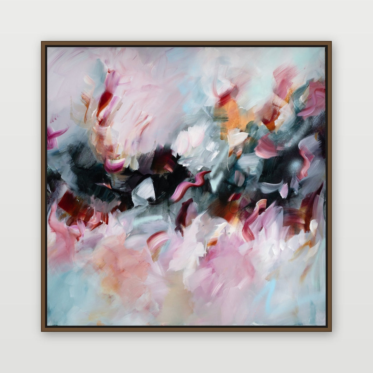 Corps de Ballet 2 by Joanna Gilbert, shown in a dark oak float frame
