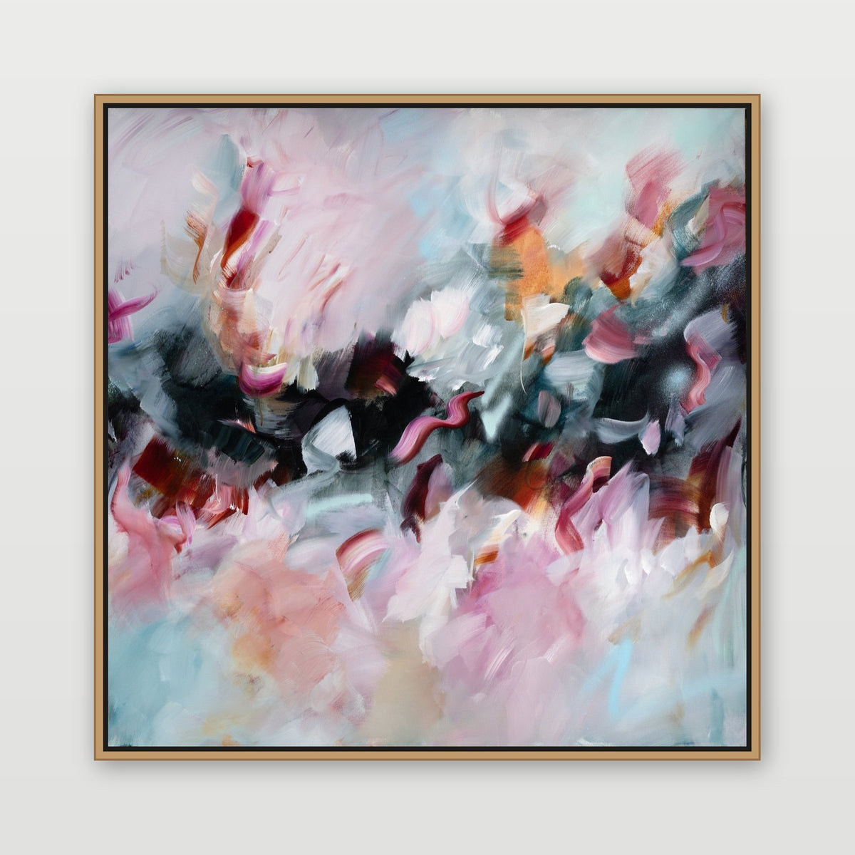 Corps de Ballet 2 by Joanna Gilbert, shown in an oak float frame