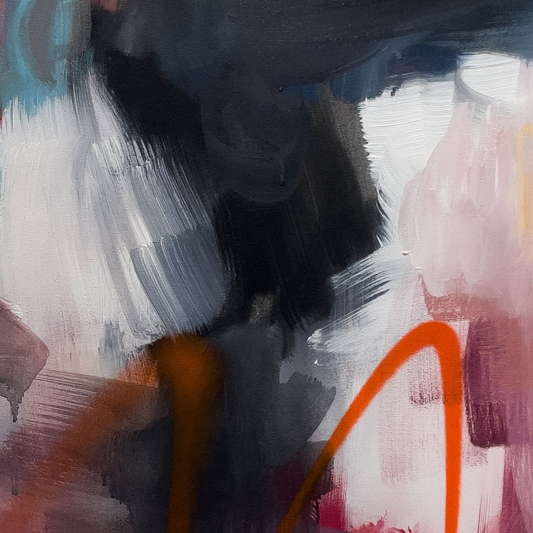 Dancing Leaves, original abstract painting by Joanna Gilbert, brushwork detail