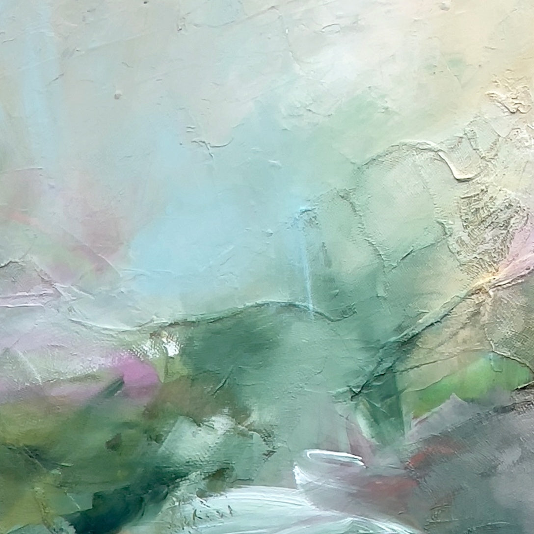 Desert at Dawn, original abstract painting by Joanna Gilbert, detail of colour and texture