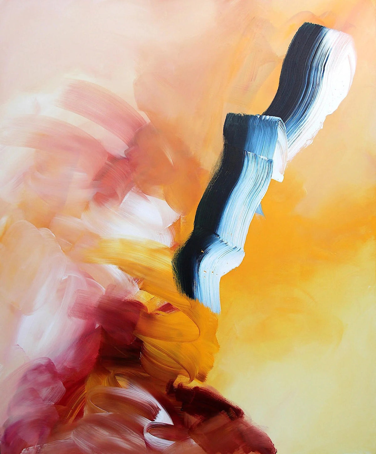 Extraordinary Times, original abstract painting by Joanna Gilbert, full view of the canvas