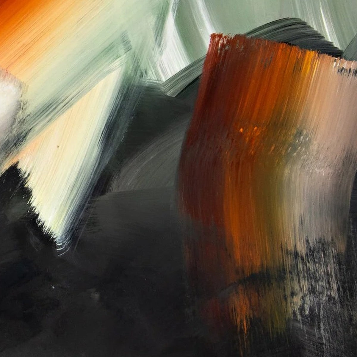 Freedom, original abstract painting by Joanna Gilbert, close detail of the mark making