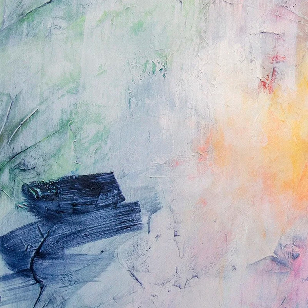 Impressions, original abstract painting by Joanna Gilbert, close detail of the brushwork