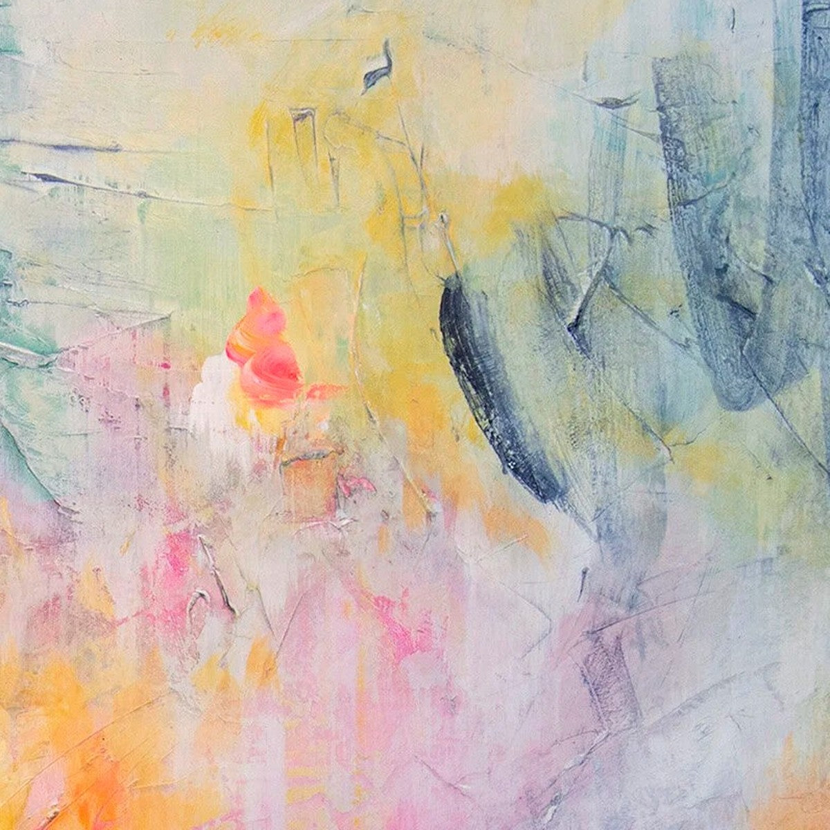 Impressions, original abstract painting by Joanna Gilbert, close detail of the mark making