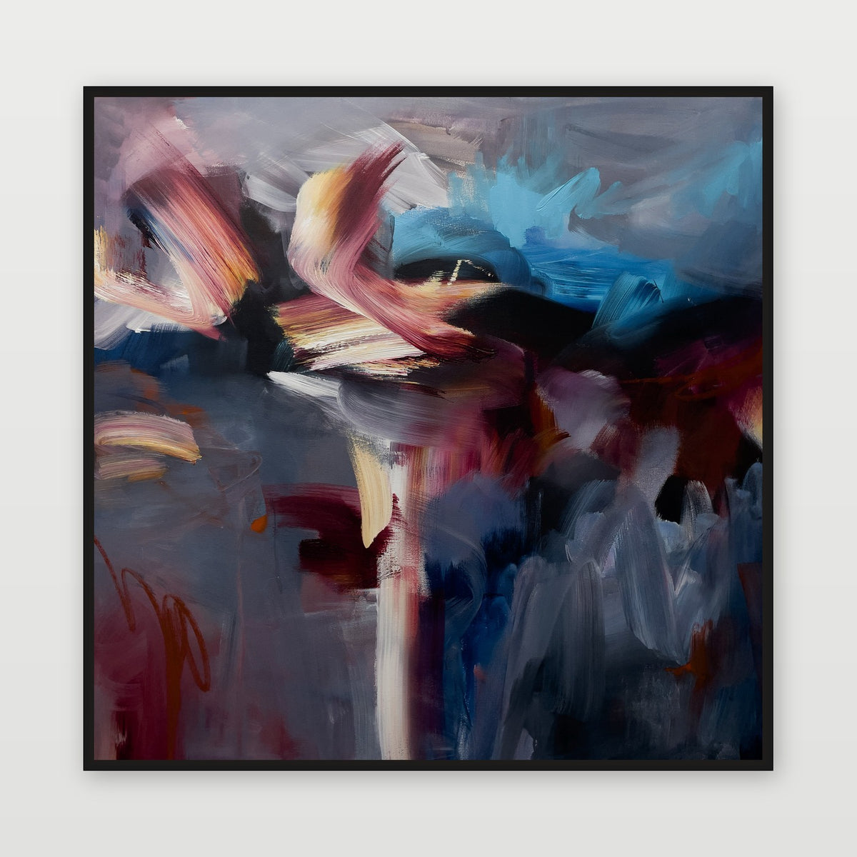 Inner Flame by Joanna Gilbert, shown in a black float frame