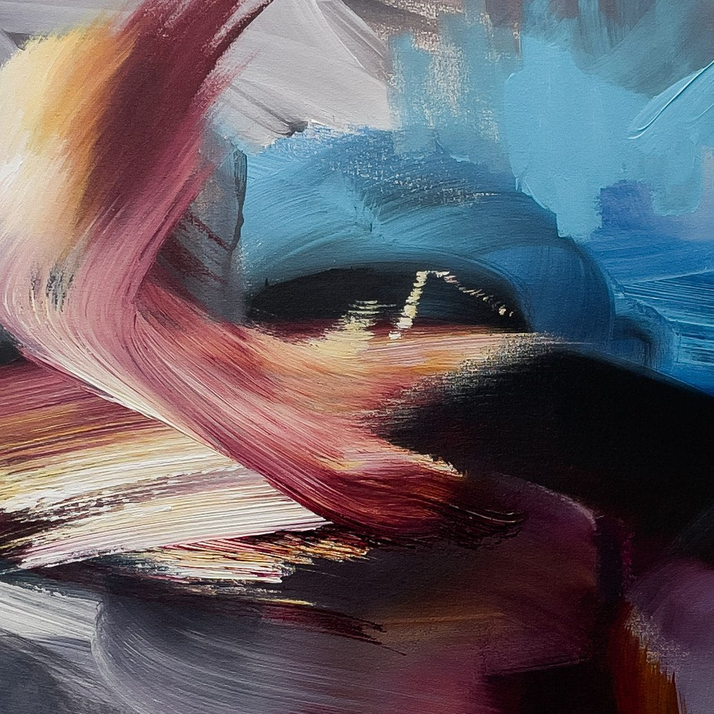 Inner Flame, original abstract painting by Joanna Gilbert, brushwork detail
