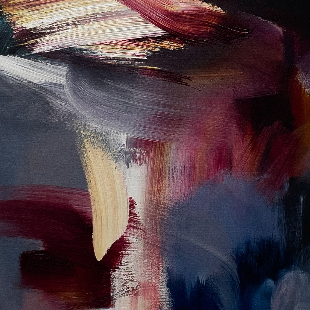 Inner Flame, original abstract painting by Joanna Gilbert, detail of colour and texture