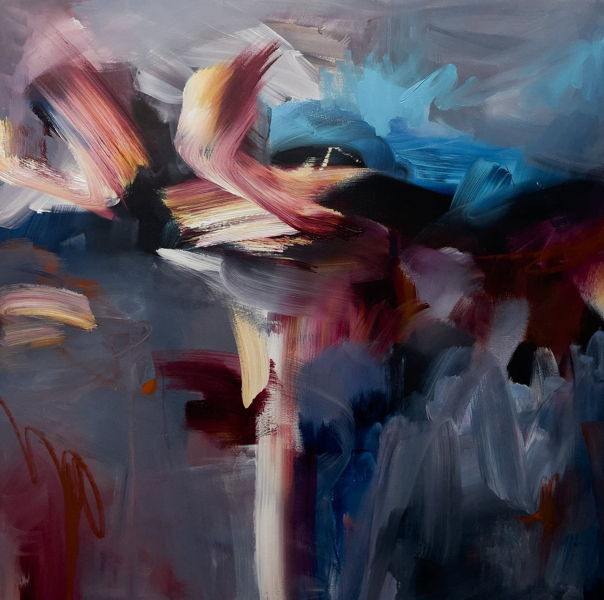 Inner Flame, original abstract painting by Joanna Gilbert, full canvas