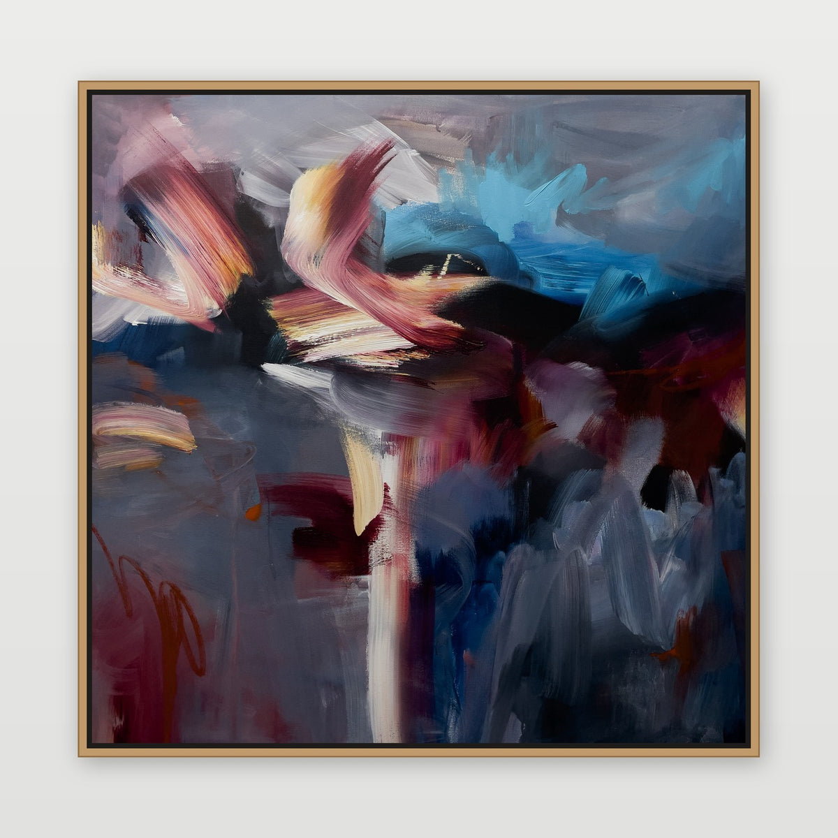 Inner Flame by Joanna Gilbert, shown in an oak float frame