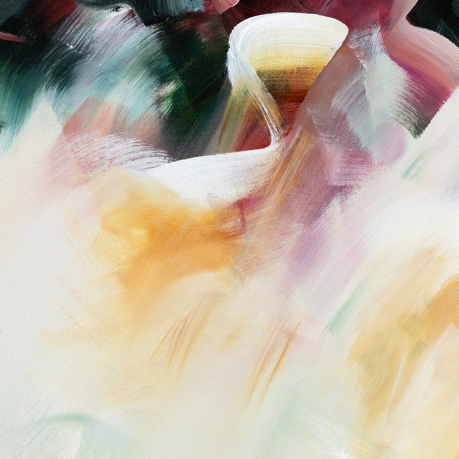 Close-up detail of A Sunset's Embrace 1, an abstract canvas print by Joanna Gilbert.