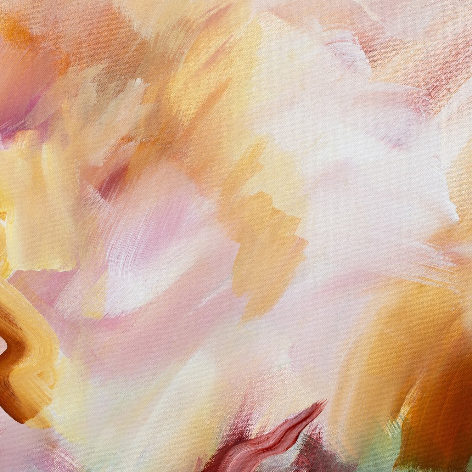 Brushwork and texture detail of A Sunset's Embrace 2, an abstract canvas print by Joanna Gilbert.