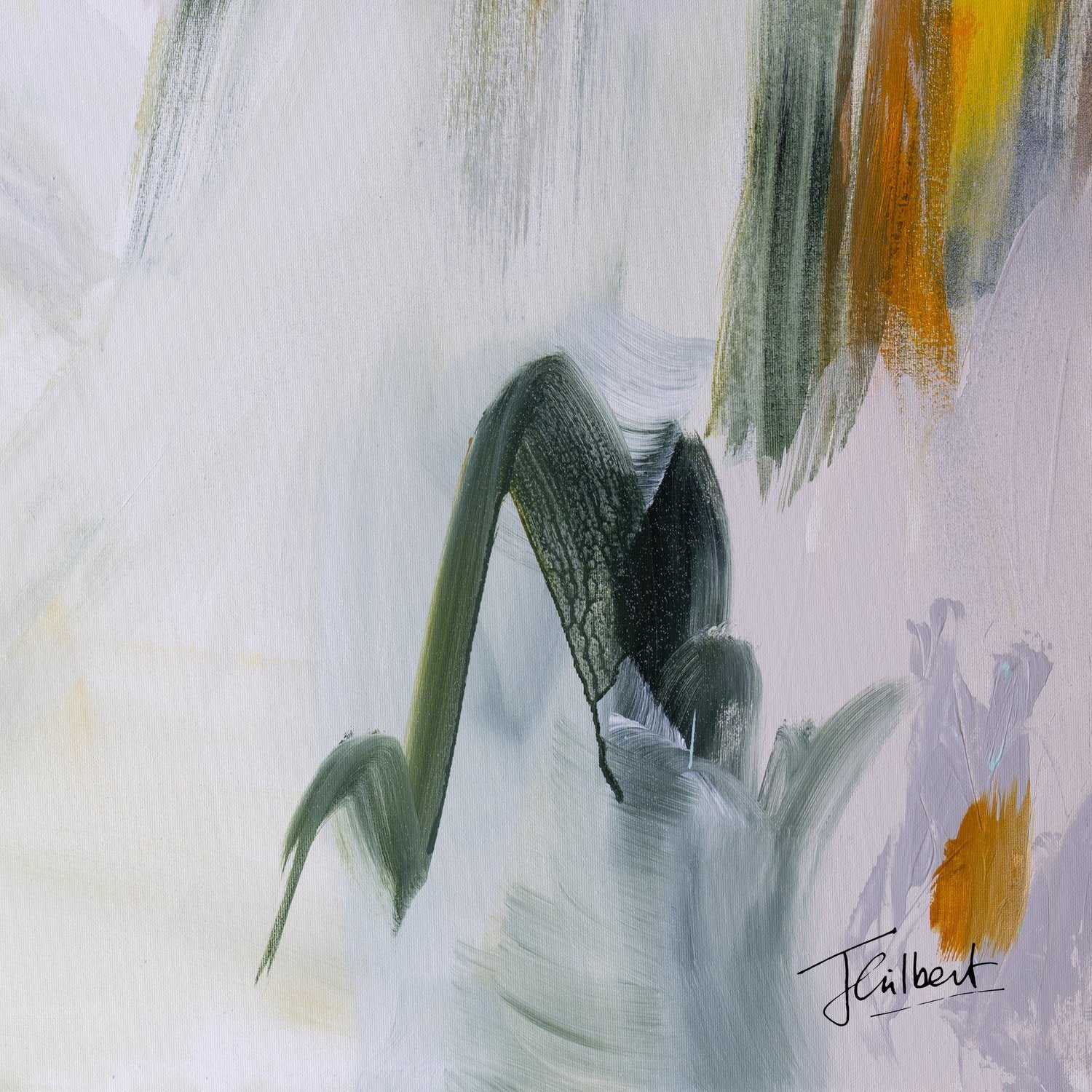 Hand signature of artist Joanna Gilbert on the Embracing the Unknown 1 abstract canvas print.