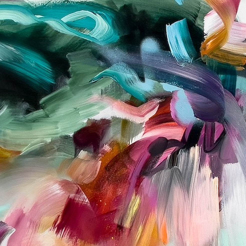 The Light Within, original abstract painting by Joanna Gilbert, close detail of the brushwork