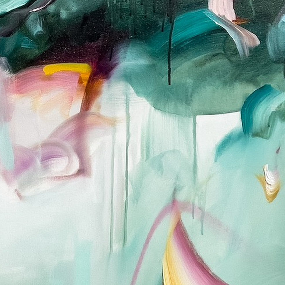 The Light Within, original abstract painting by Joanna Gilbert, close detail of the mark making