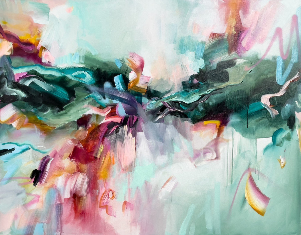 The Light Within, original abstract painting by Joanna Gilbert, full view of the canvas