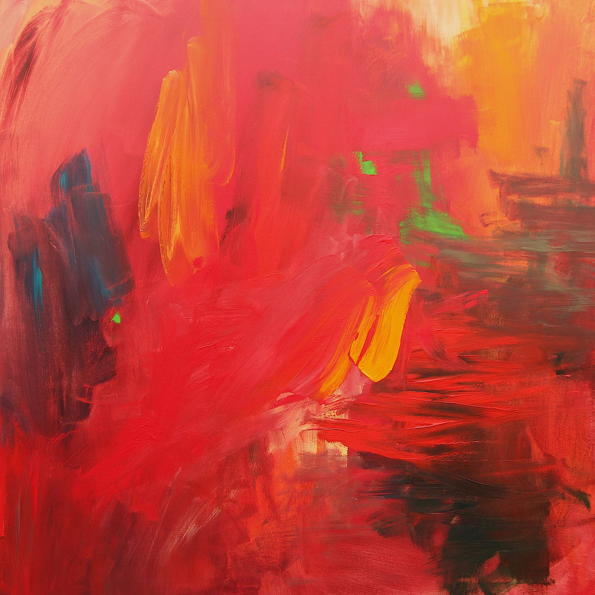 Living with Intensity, original abstract painting by Joanna Gilbert, full view of the canvas