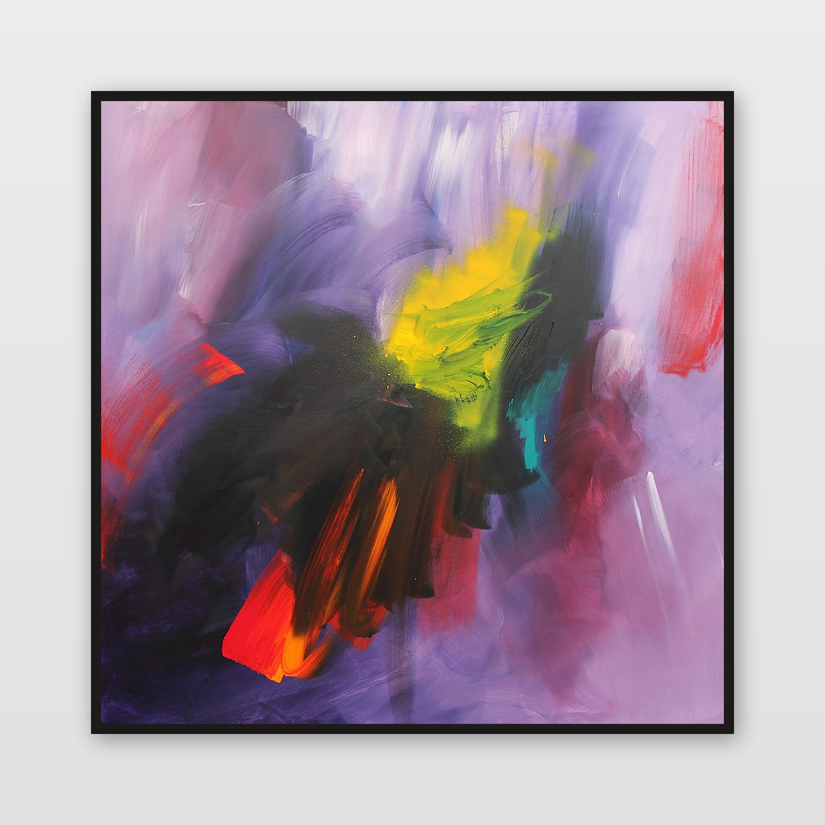 Living with Mystery by Joanna Gilbert, shown in a black float frame