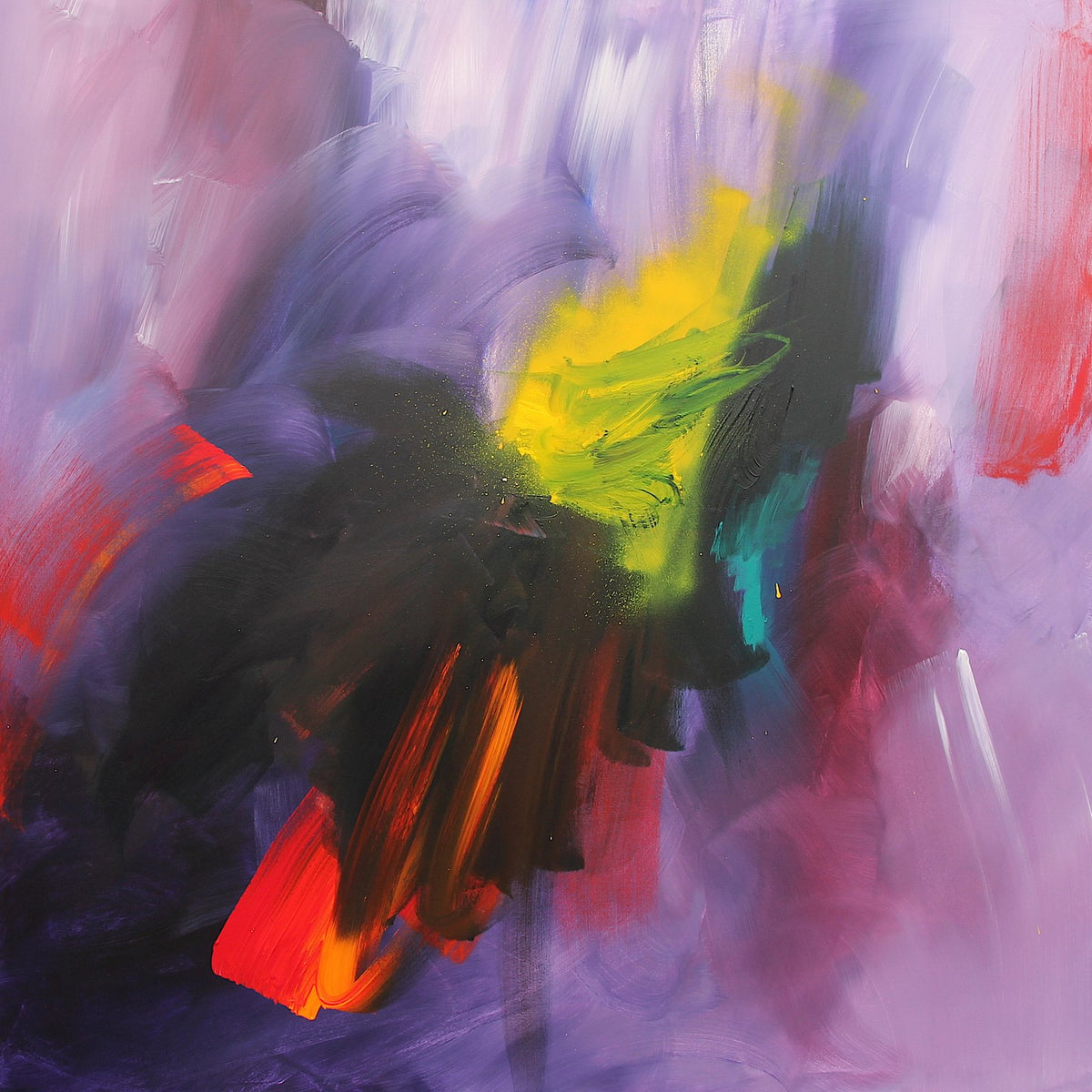 Living with Mystery, original abstract painting by Joanna Gilbert, full view of the canvas