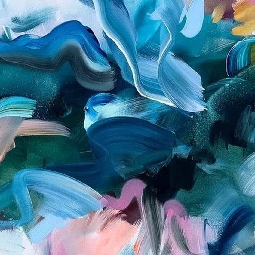 Never Ending, original abstract painting by Joanna Gilbert, close detail of the brushwork