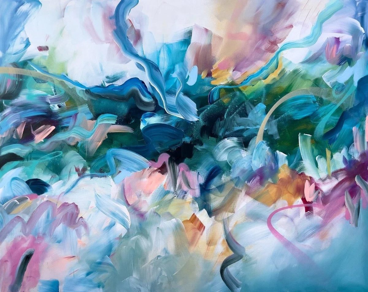 Never Ending, original abstract painting by Joanna Gilbert, full view of the canvas