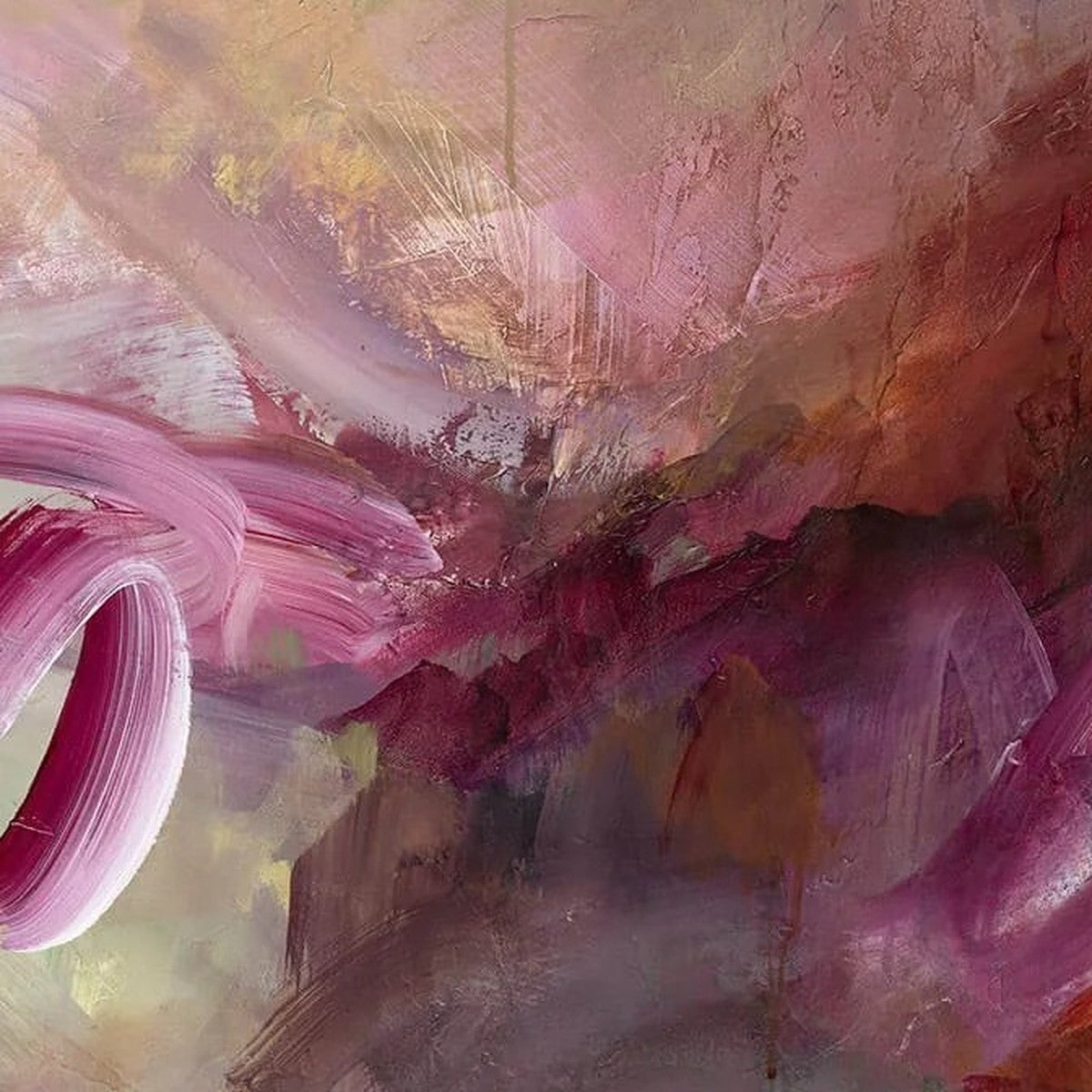 Refuge of Calm, original abstract painting by Joanna Gilbert, close detail of the brushwork