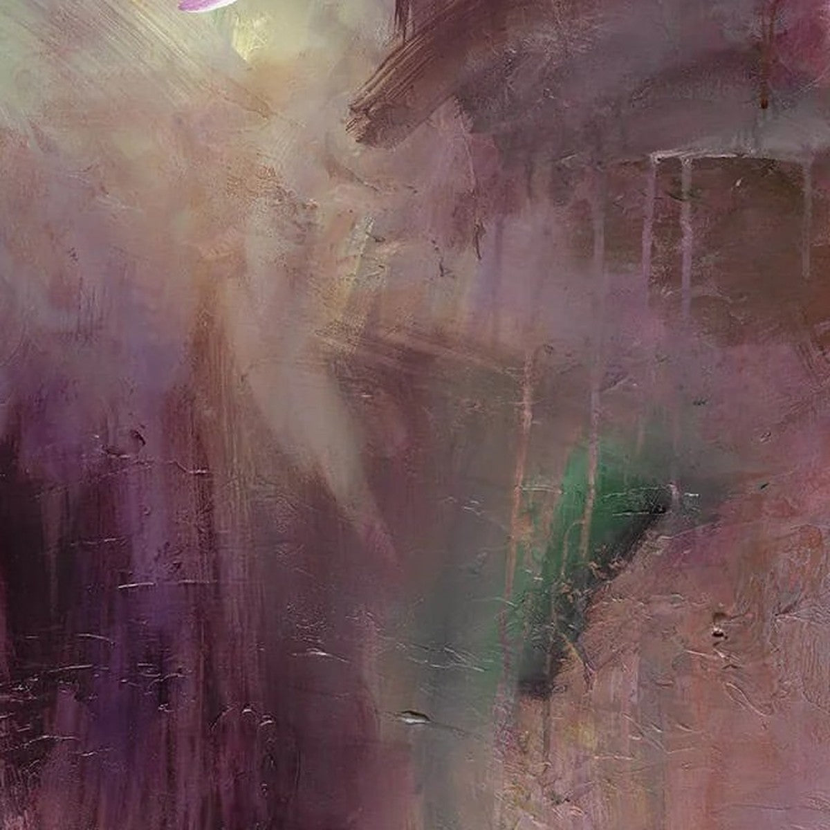 Refuge of Calm, original abstract painting by Joanna Gilbert, close detail of the mark making