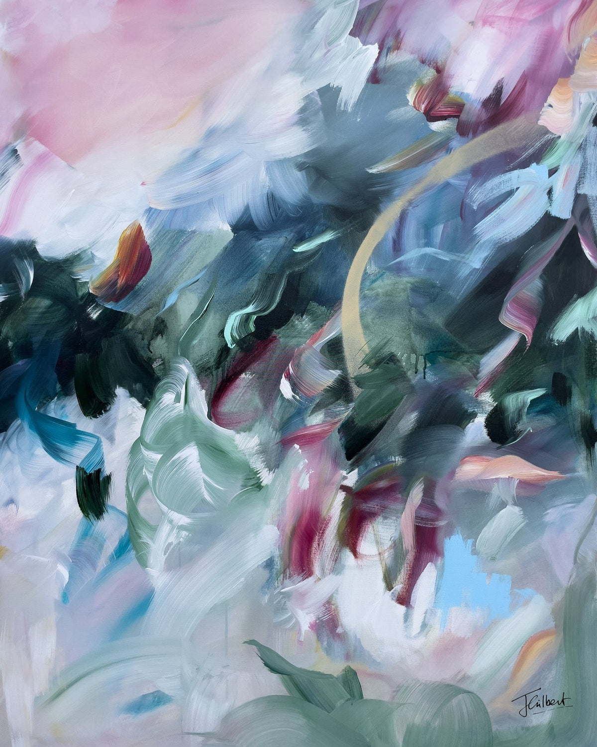 Remember Who You Are 2, original abstract painting by Joanna Gilbert, full view of the canvas