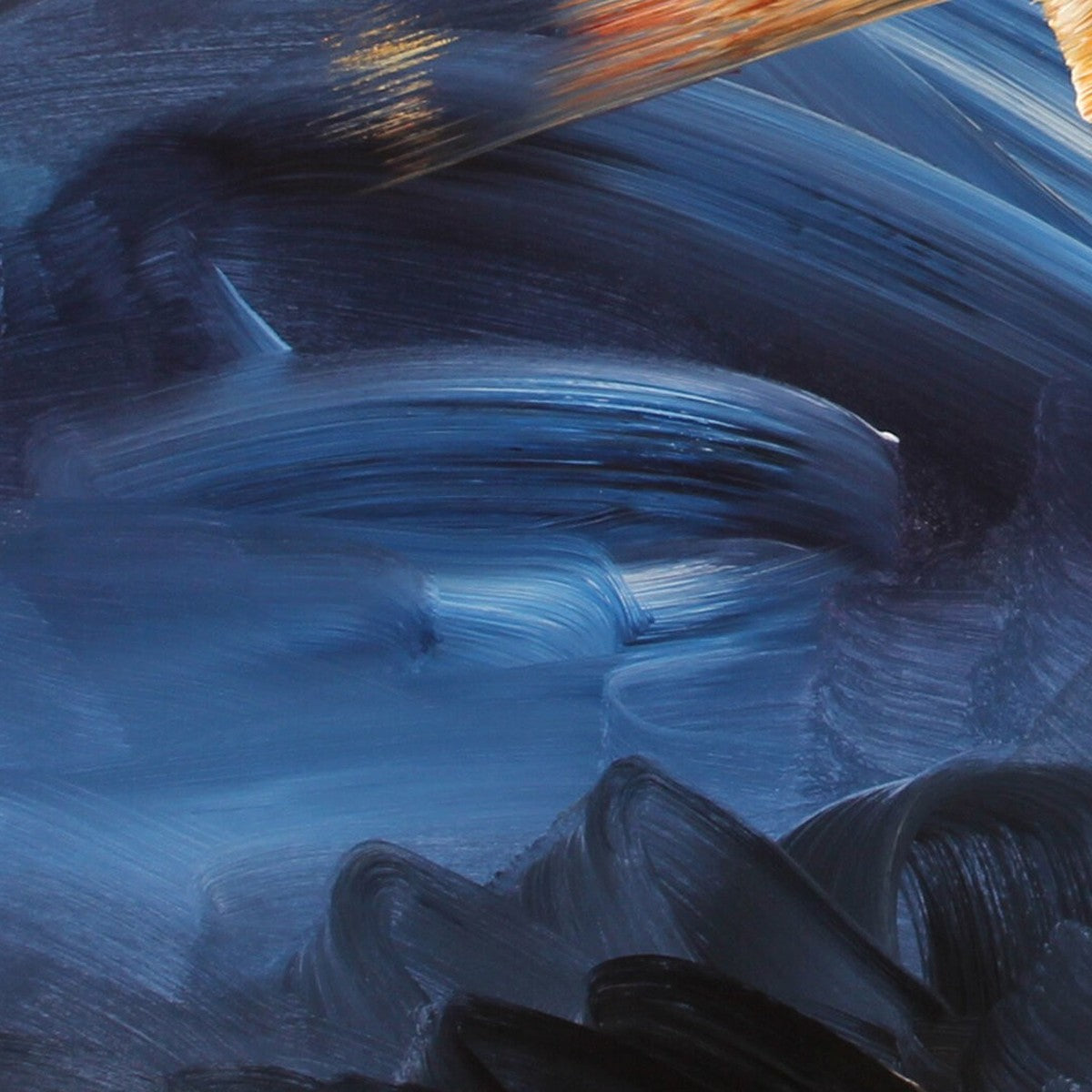Spark, original abstract painting by Joanna Gilbert, close detail of the colour and texture