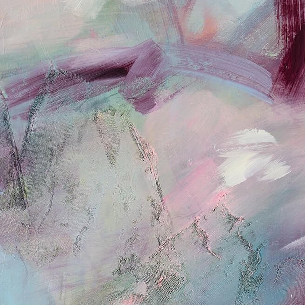 Spring is in the Air, original abstract painting by Joanna Gilbert, close detail of the colour and texture