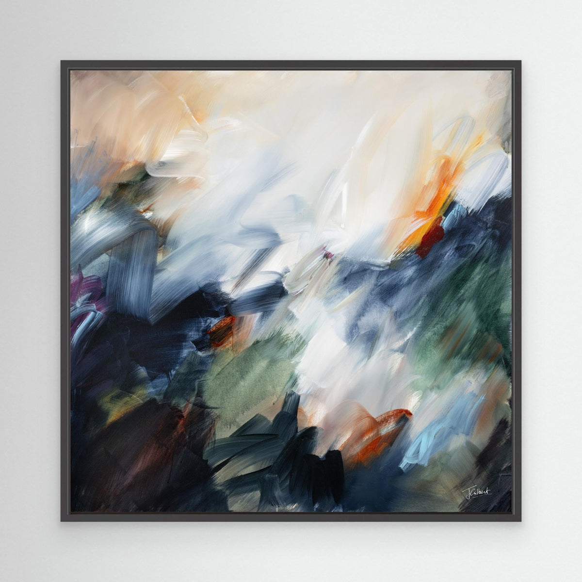 The Turning Point 1 abstract canvas print in a black floating frame
