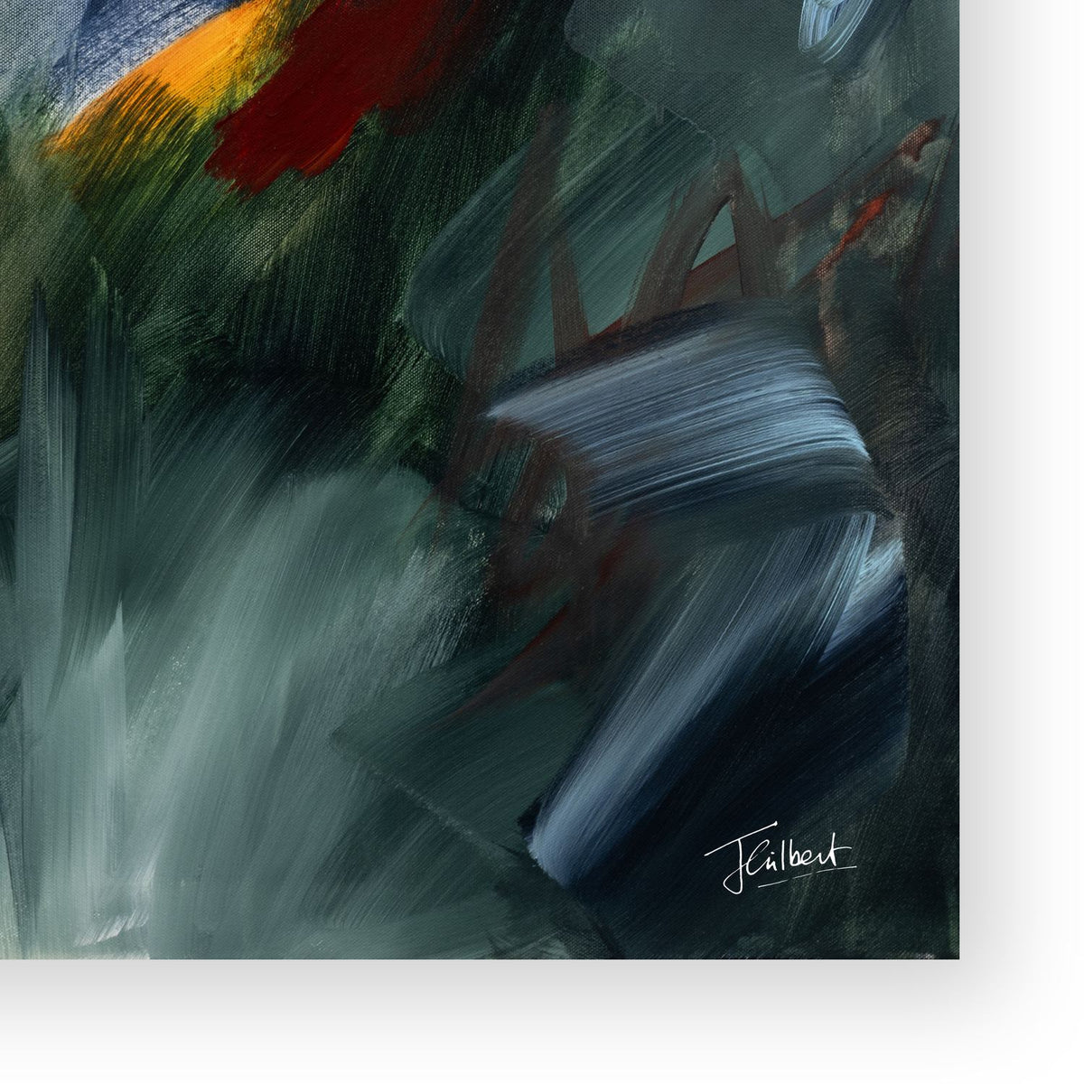 Artist signature on The Turning Point 2 framed canvas print by Joanna Gilbert.