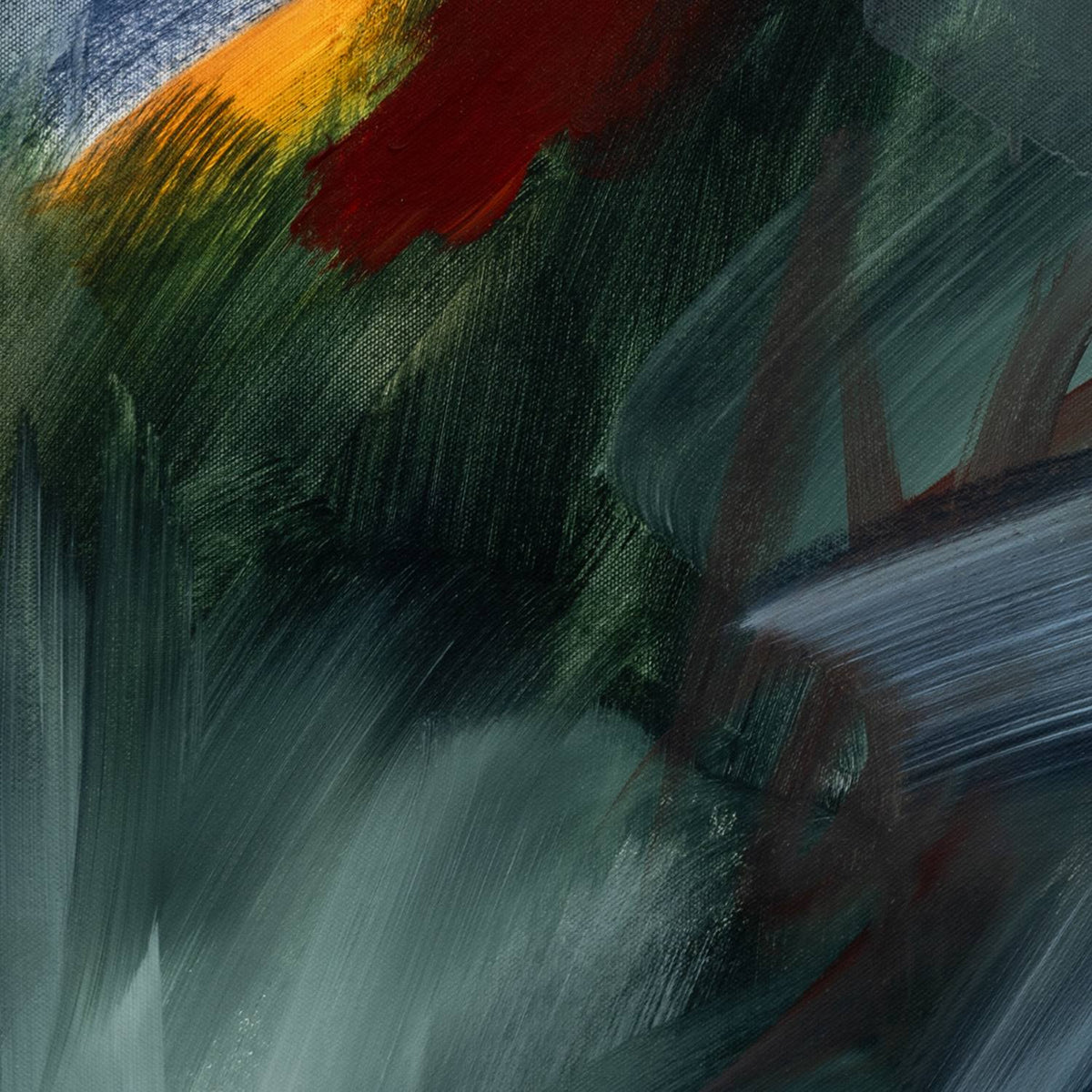 The Turning Point 2 abstract canvas print, detail of colour and texture.