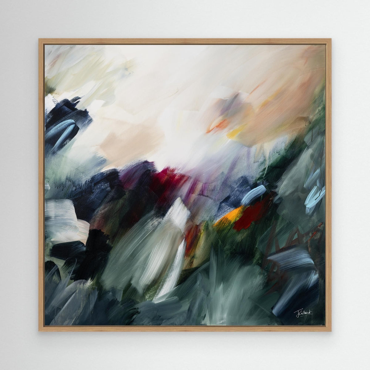 The Turning Point 2 abstract canvas print in an oak floating frame